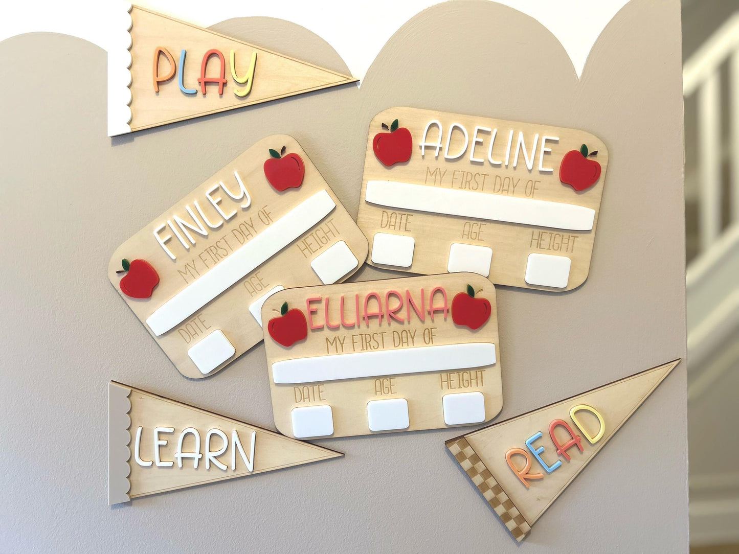 Personalised First Day of School Board – Handmade Wooden & Whiteboard Milestone Sign