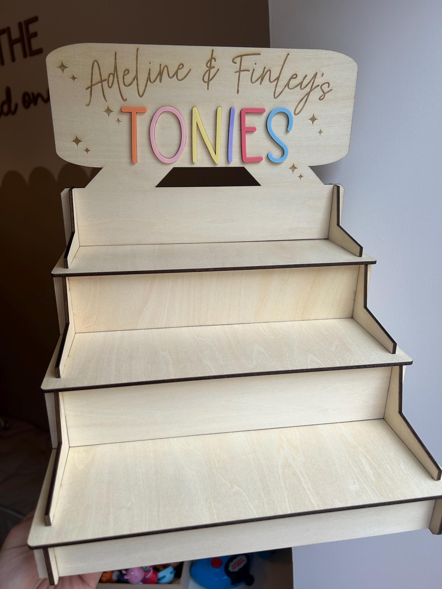 Personalised 3-Tier Tonie Storage Stand | The Grand Library of Tiny Heroes