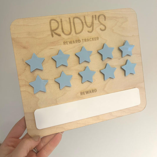 Personalised Star Reward Chart – Handmade Wooden & Velcro Milestone Tracker