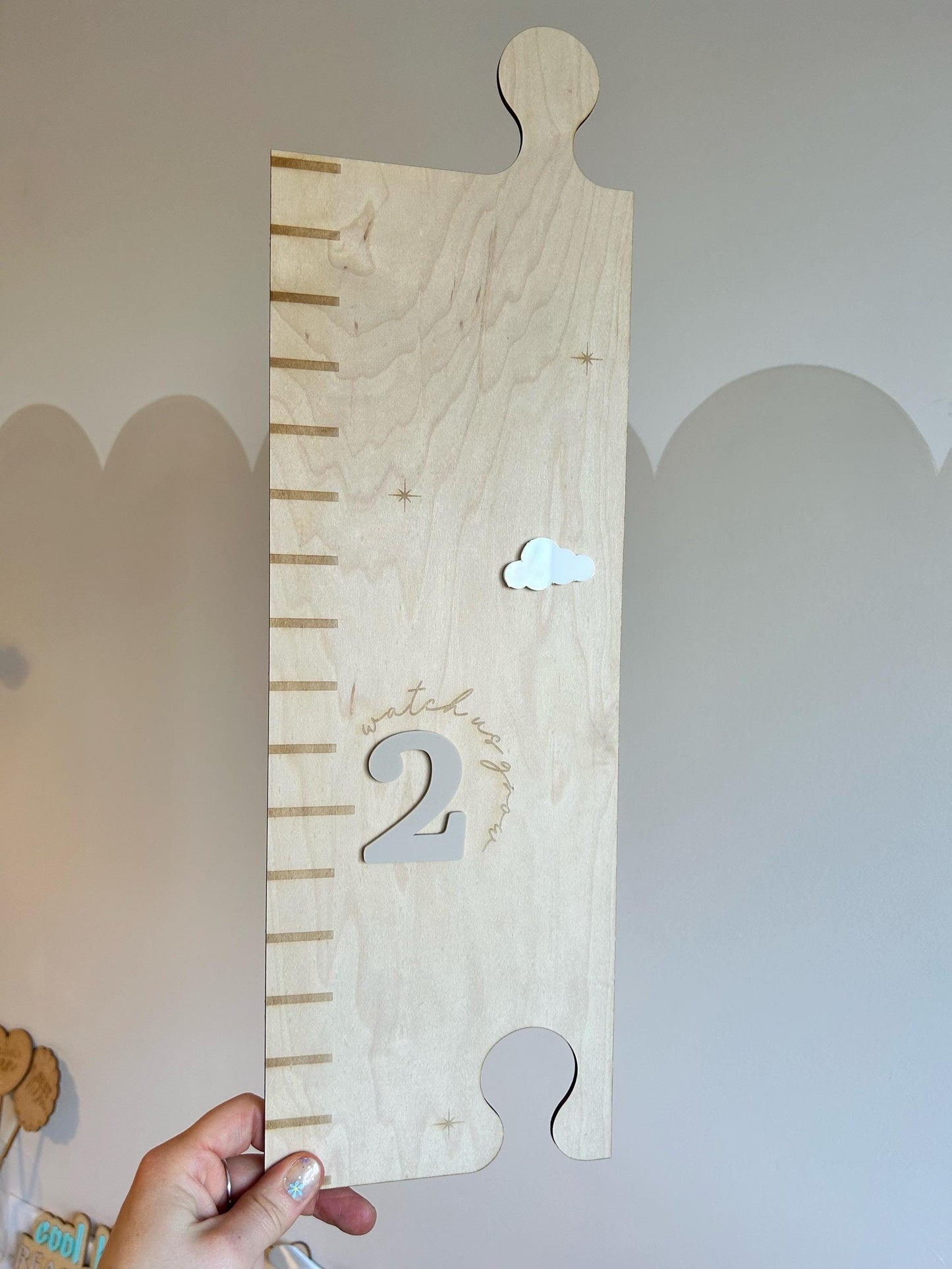 "To the Moon and Back" Height Chart – Personalised Wooden Growth Tracker