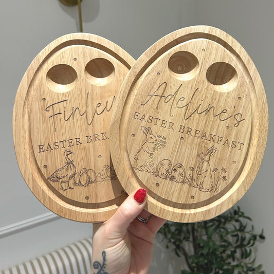 Personalised Easter Breakfast Board – Handmade Wooden Dippy Egg & Soldiers Board