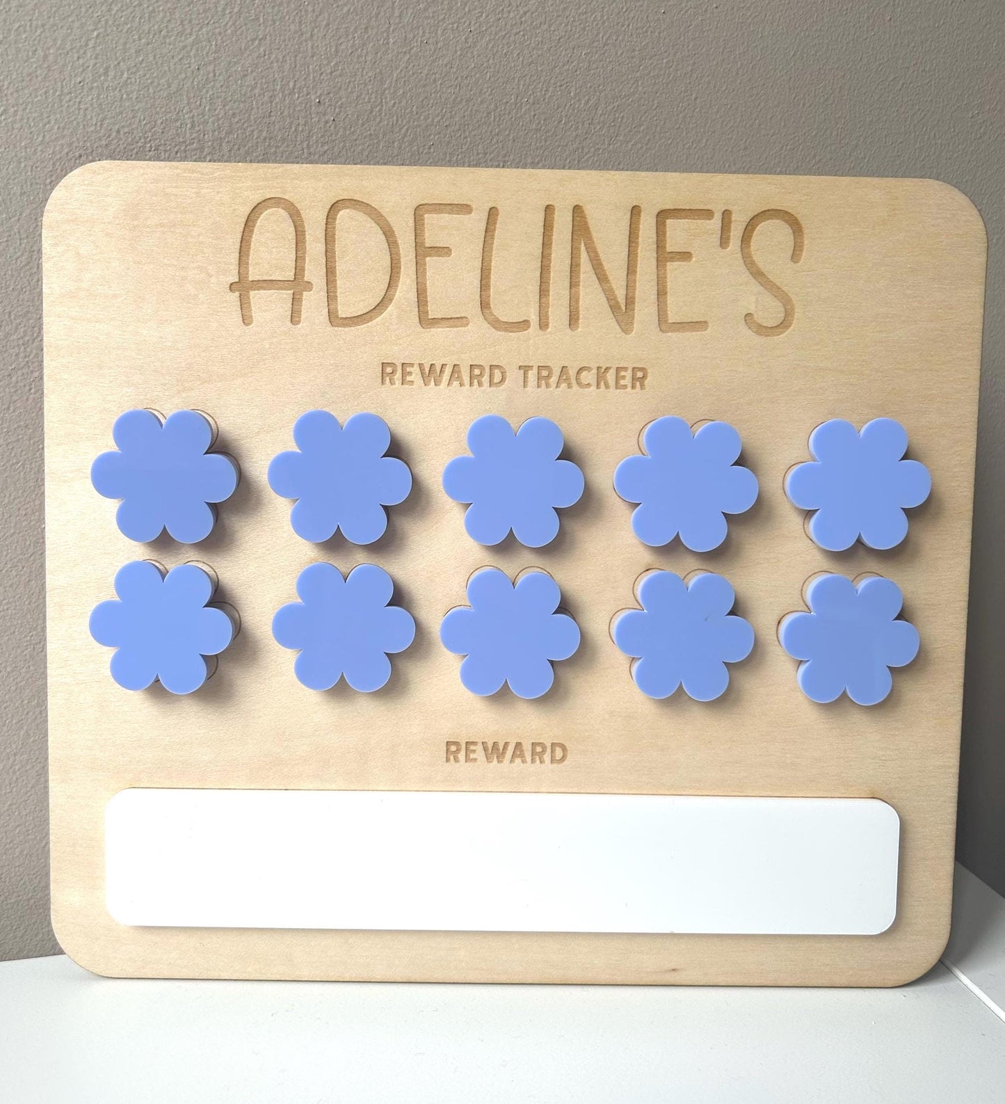 Personalised Flower Reward Chart – Handmade Wooden & Velcro Milestone Tracker