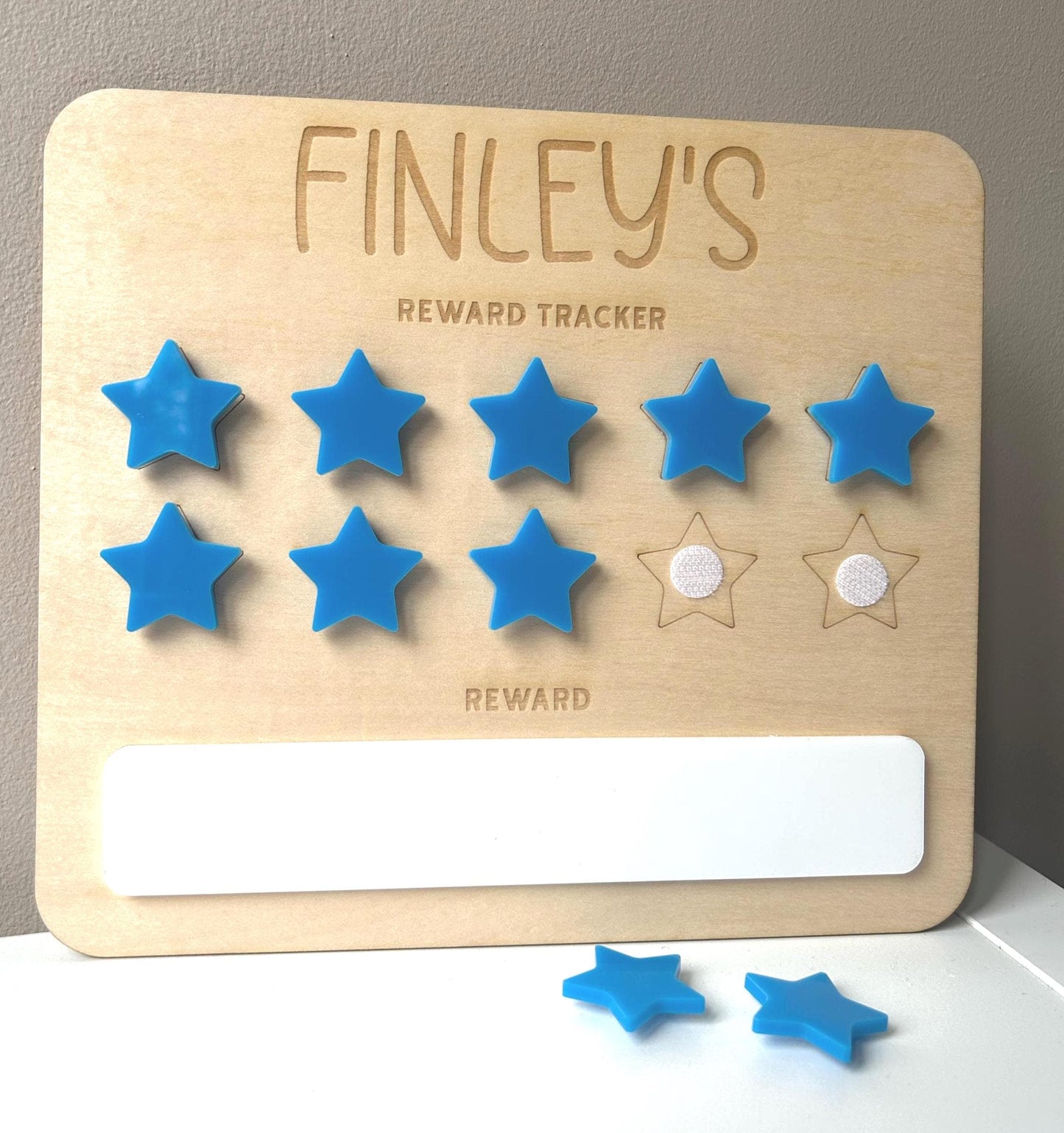 Personalised Star Reward Chart – Handmade Wooden & Velcro Milestone Tracker
