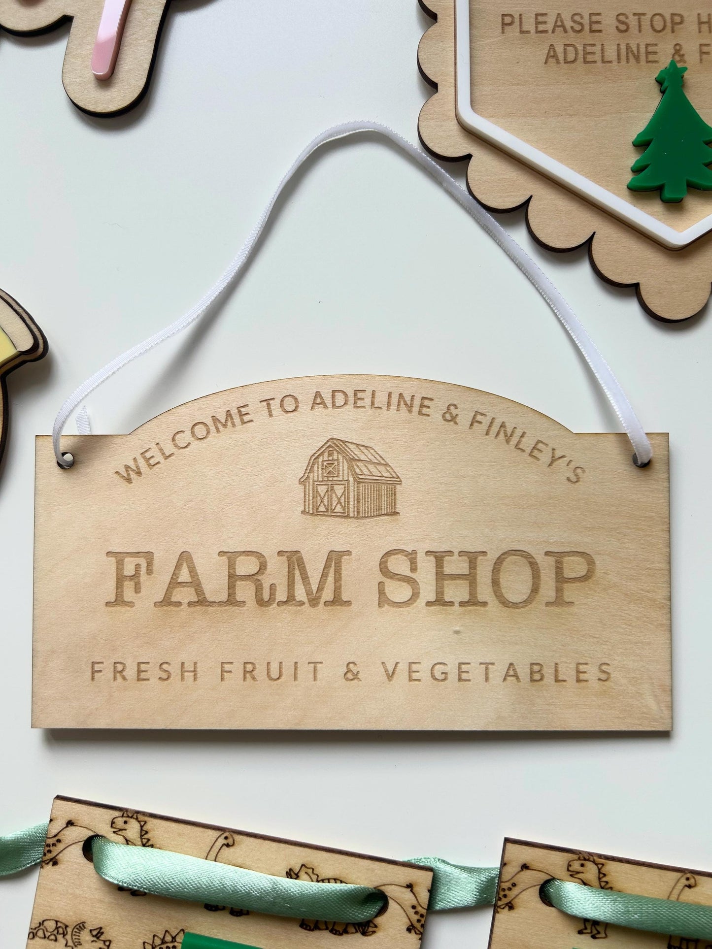 Personalised Farm Shop Sign – Handmade Wooden Kids' Role Play Decor