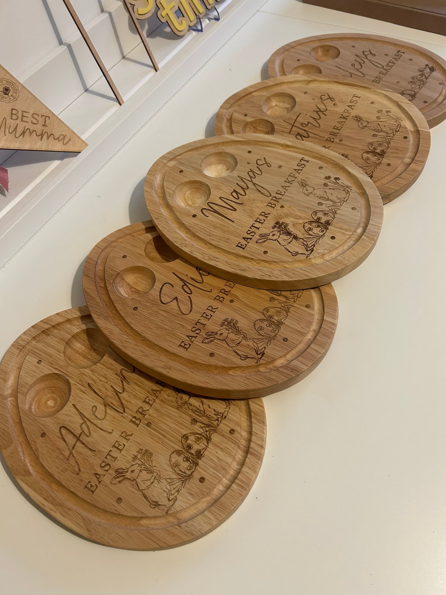 Personalised Easter Breakfast Board – Handmade Wooden Dippy Egg & Soldiers Board