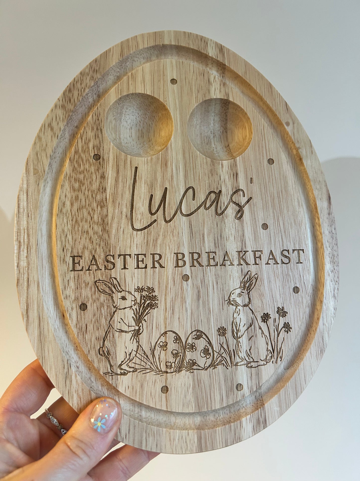 Personalised Easter Breakfast Board – Handmade Wooden Dippy Egg & Soldiers Board