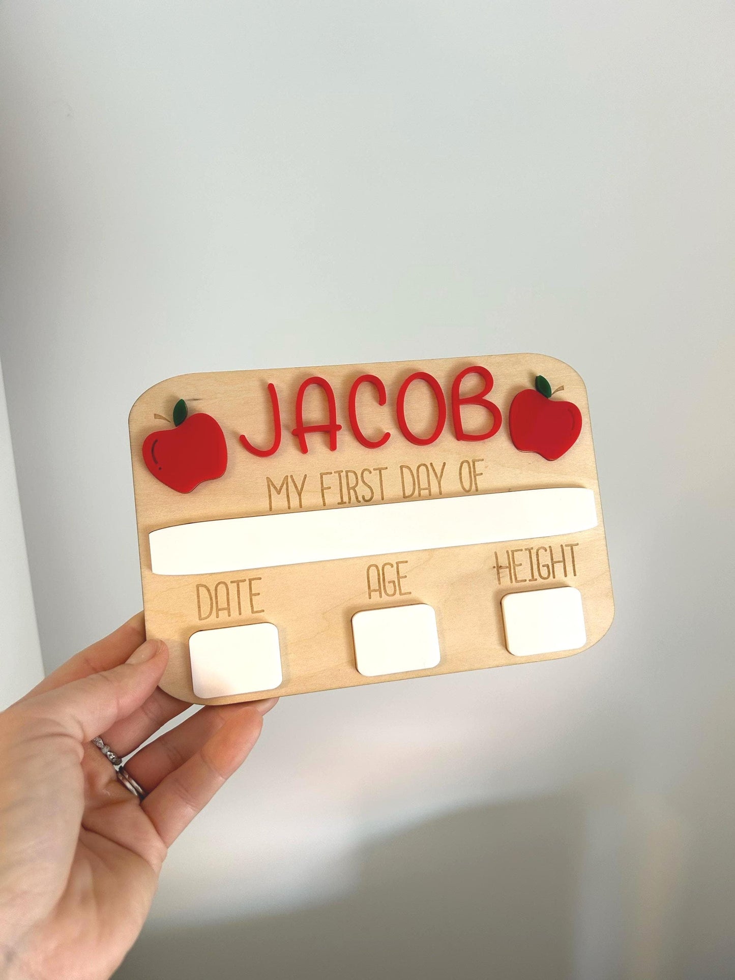 Personalised First Day of School Board – Handmade Wooden & Whiteboard Milestone Sign
