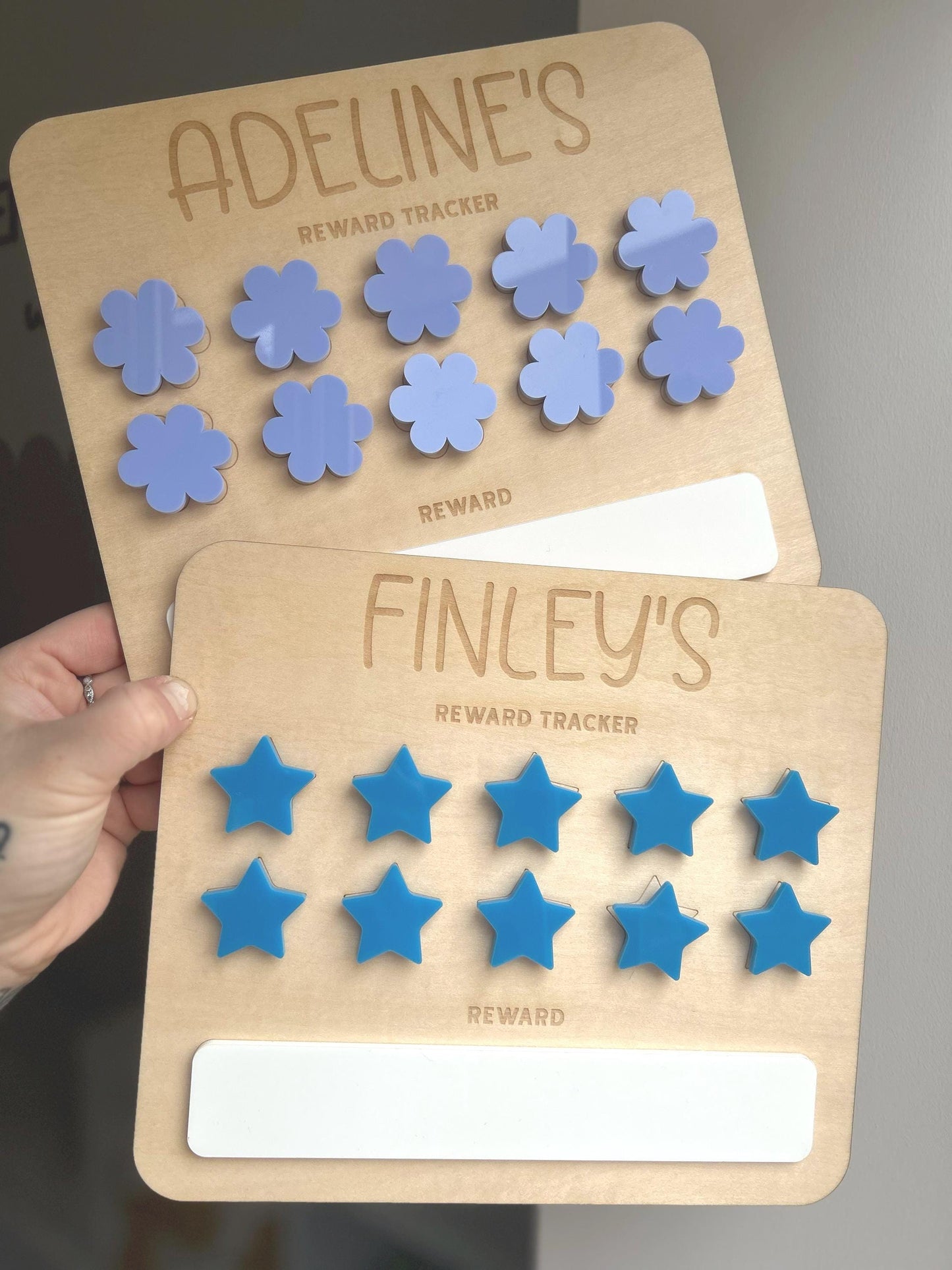 Personalised Star Reward Chart – Handmade Wooden & Velcro Milestone Tracker
