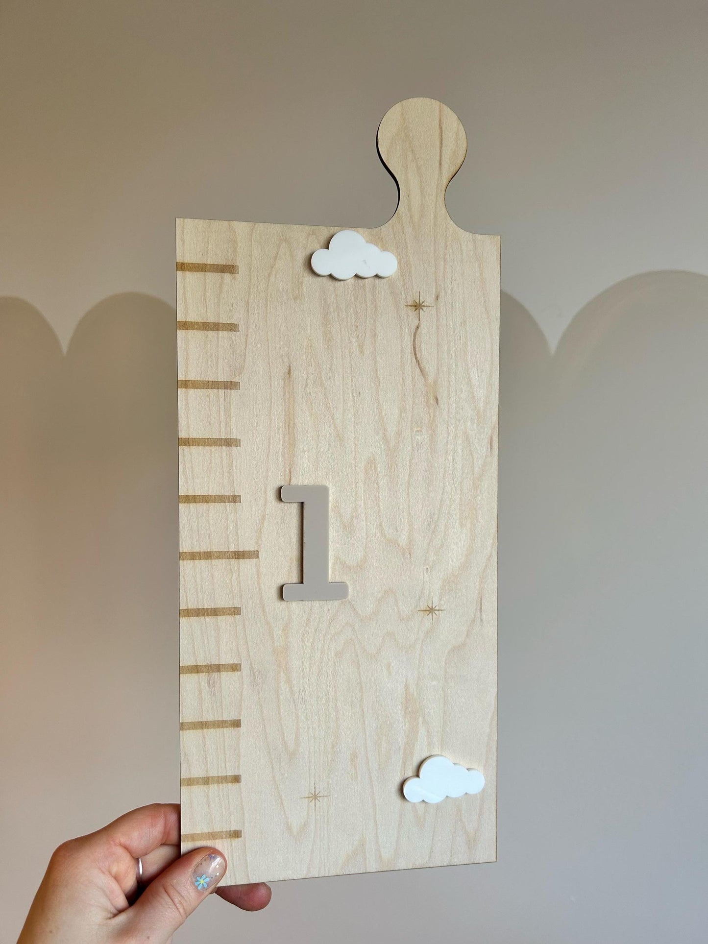 "To the Moon and Back" Height Chart – Personalised Wooden Growth Tracker