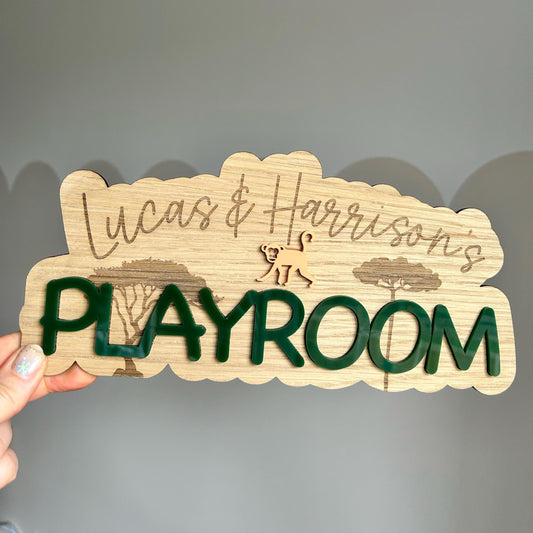 The Wild Explorer’s Portal | Personalised Jungle Safari Room Sign