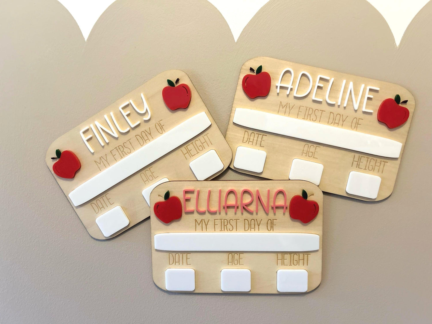 Personalised First Day of School Board – Handmade Wooden & Whiteboard Milestone Sign