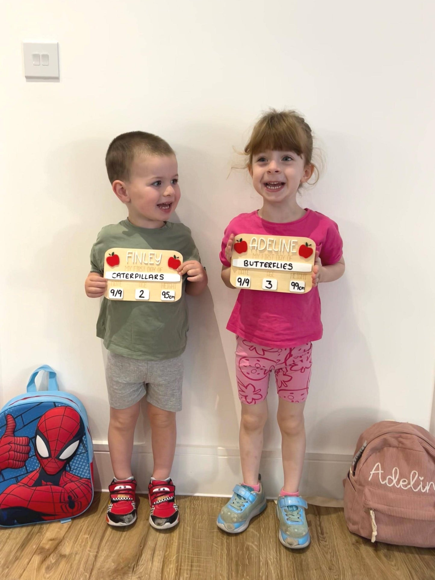 Personalised First Day of School Board – Handmade Wooden & Whiteboard Milestone Sign