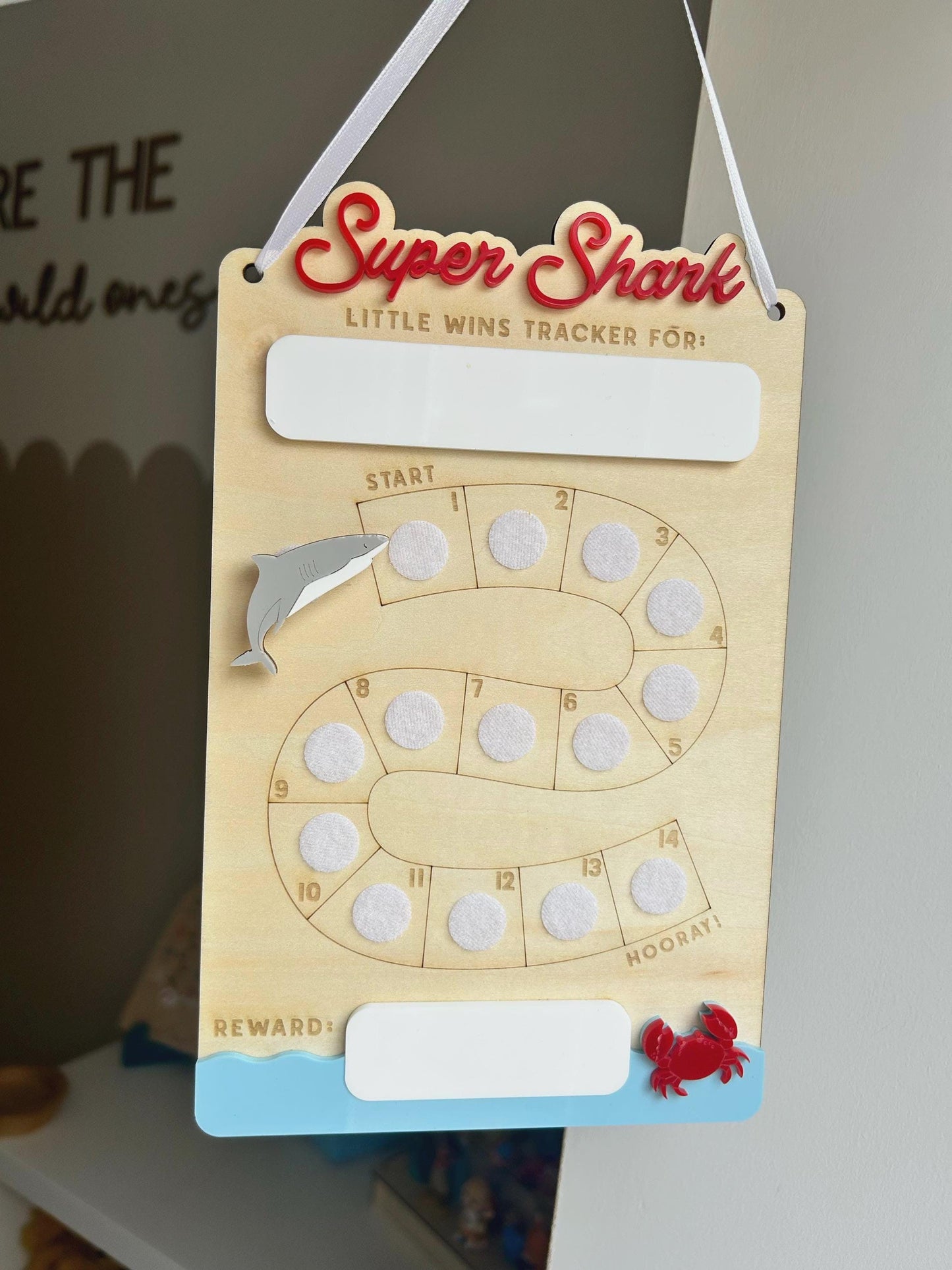 The Shark’s Bounty | Personalised Shark & Crab Dry-Erase Treasure Chart