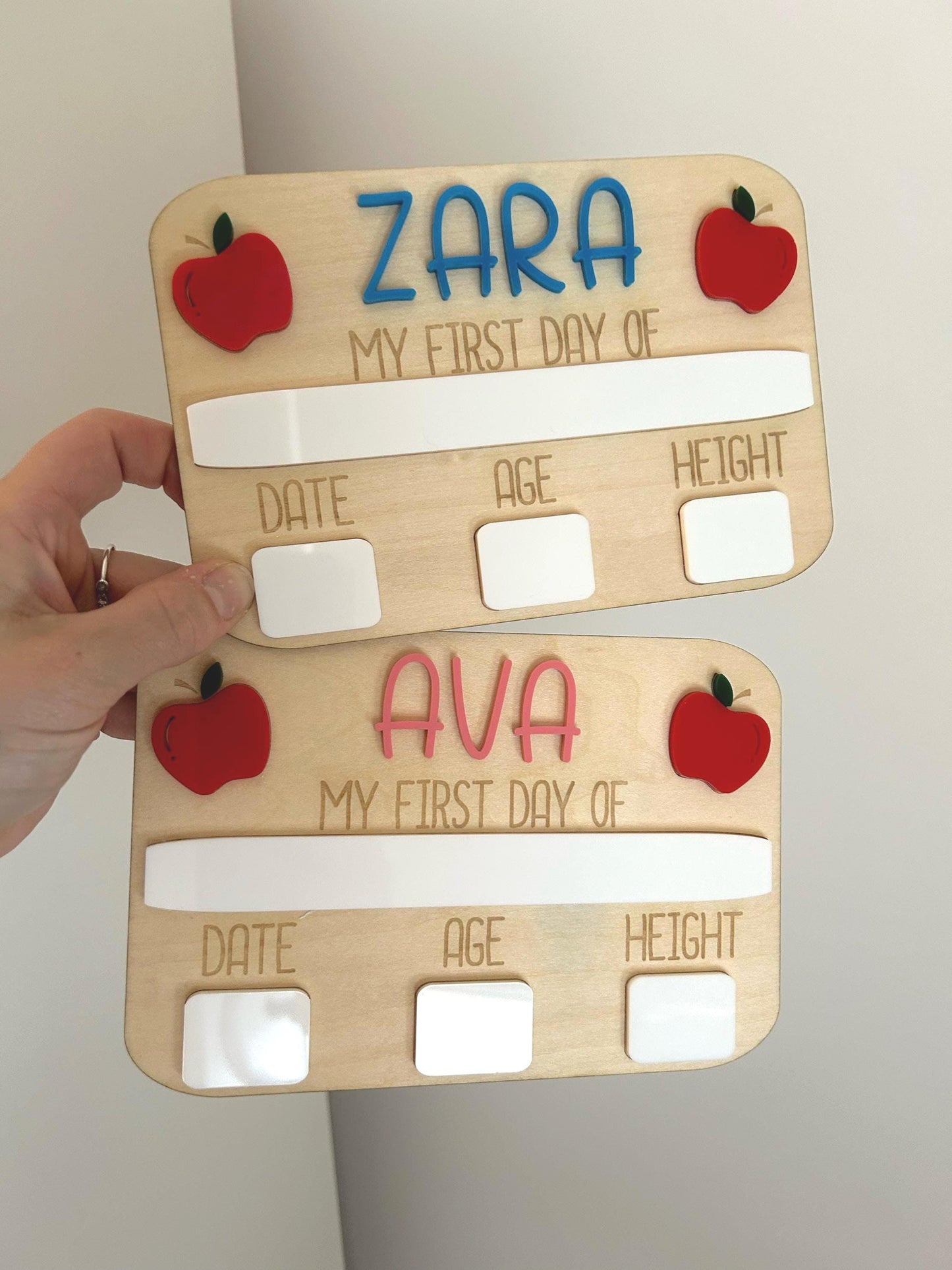 Personalised First Day of School Board – Handmade Wooden & Whiteboard Milestone Sign